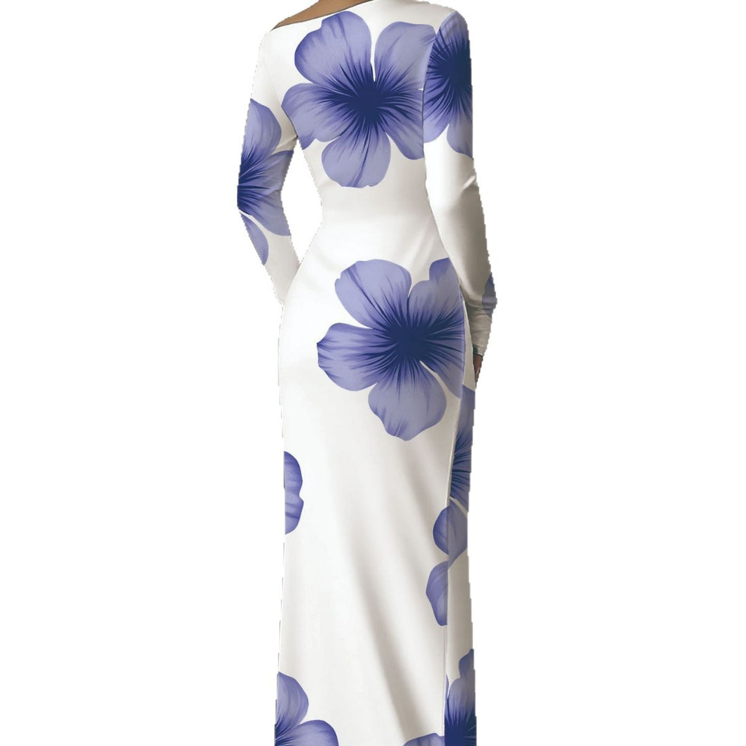Elegant long dress with long sleeves for ladies with floral pattern Lune London
