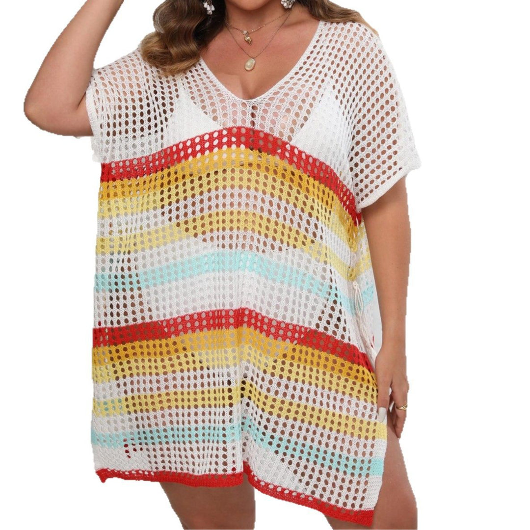 Women Lightweight Crochet Beach Cover-Up Chic Tunic Style