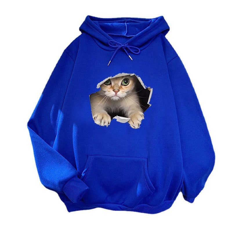 Women's hoodie with unique cat design Chic & Stil