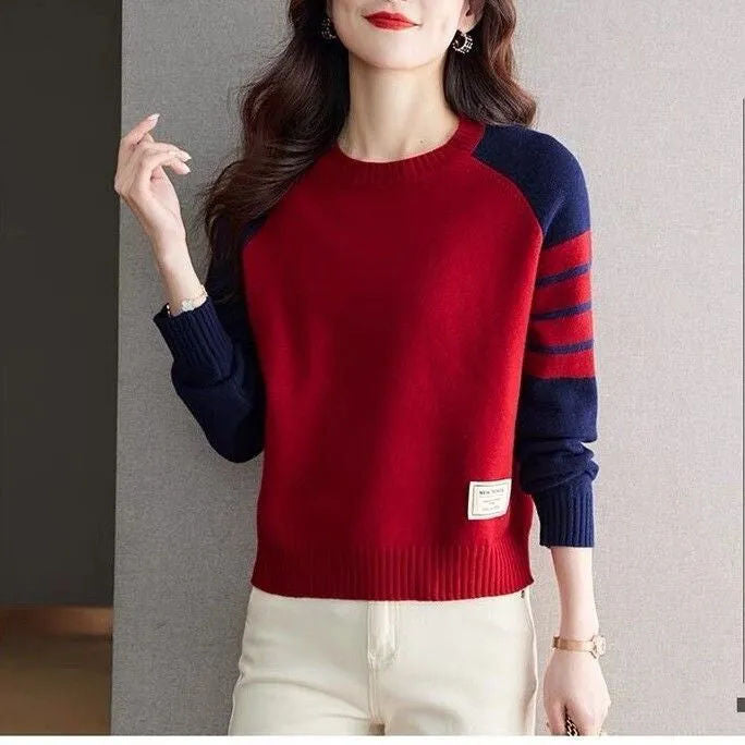 Pull rayé pour femmes avec des manches raglan à la mode Chic & Stil