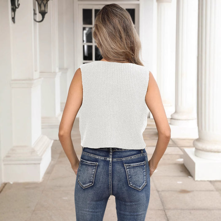 Women textured short top with adjustable tie closure Lune London