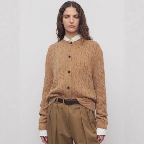 Cardigan en tricot épais pour femmes avec patte de boutonnage Chic & Stil