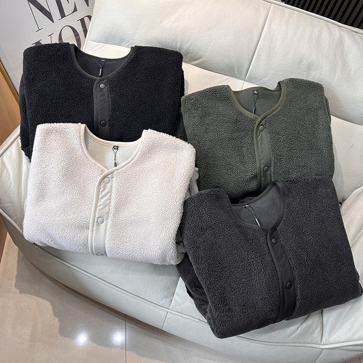 Veste en polaire doublée chaude pour femmes avec fermeture à pression Chic & Stil