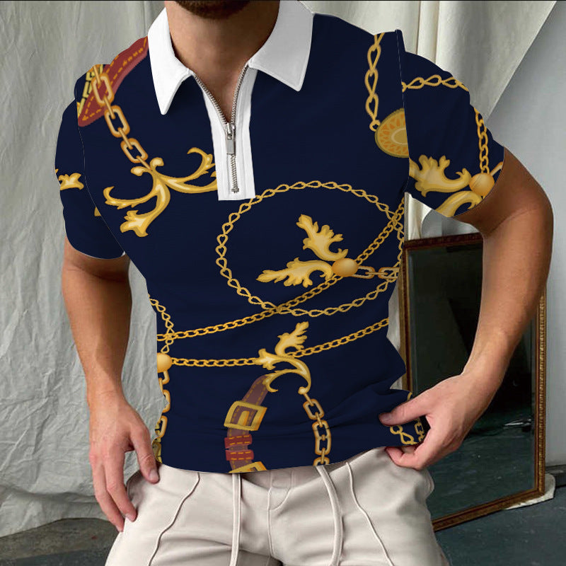 Chic und Stil elegant short-sleeved checkered polo shirt for men