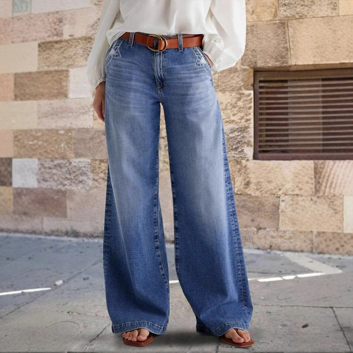 Pantalon en jeans large pour femmes Chic & Stil