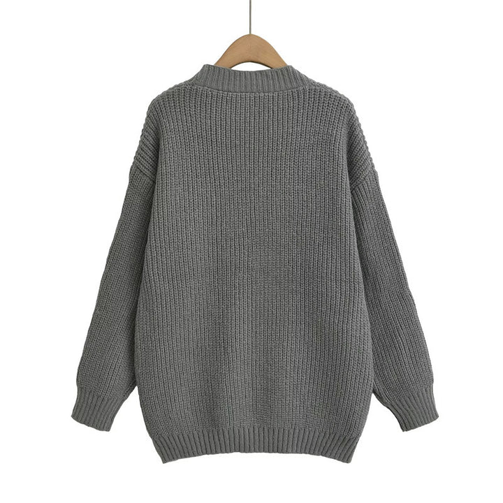 Knit jacket for women with large pockets and button details Lune London