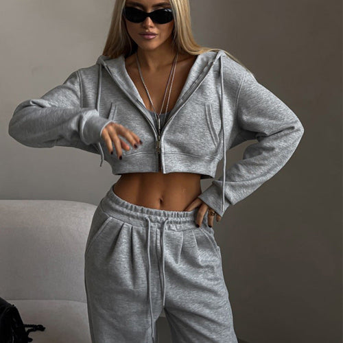 Women's Cropped Hoodie and Comfortable Jogging Pants Set Lune London