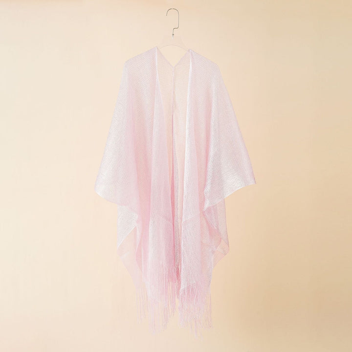 Women's Fringe Kimono Made of Transparent, Airy Structure Chic und Stil