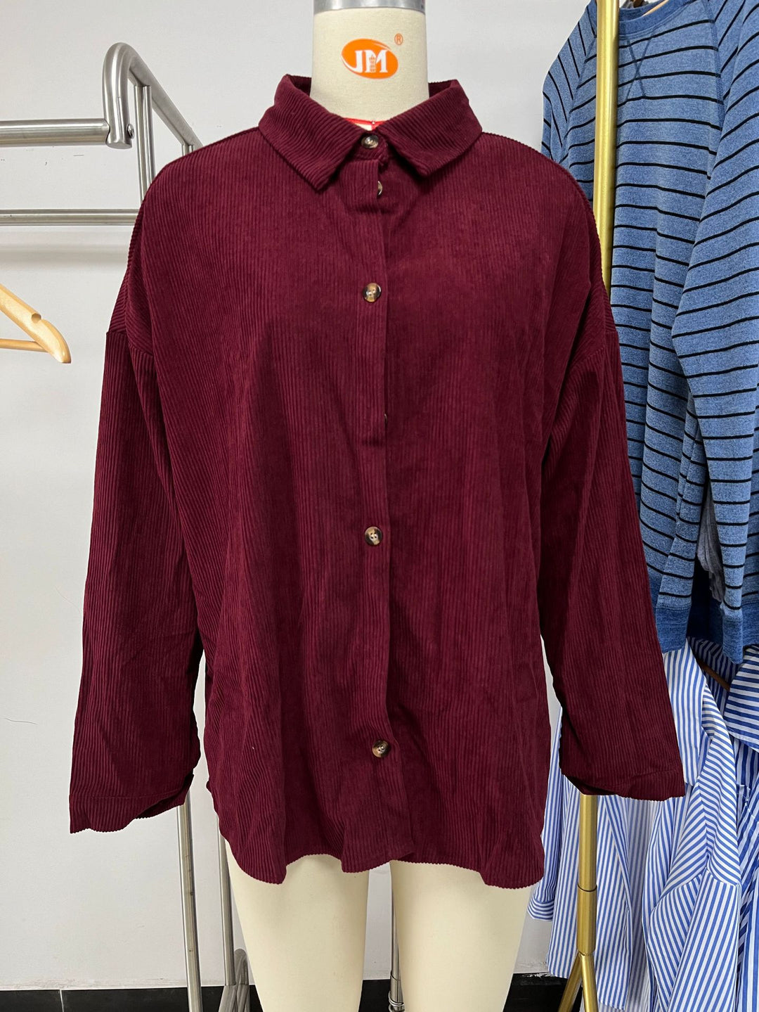 Ladies Oversized Corduroy Garment with Snap Buttons Lune London