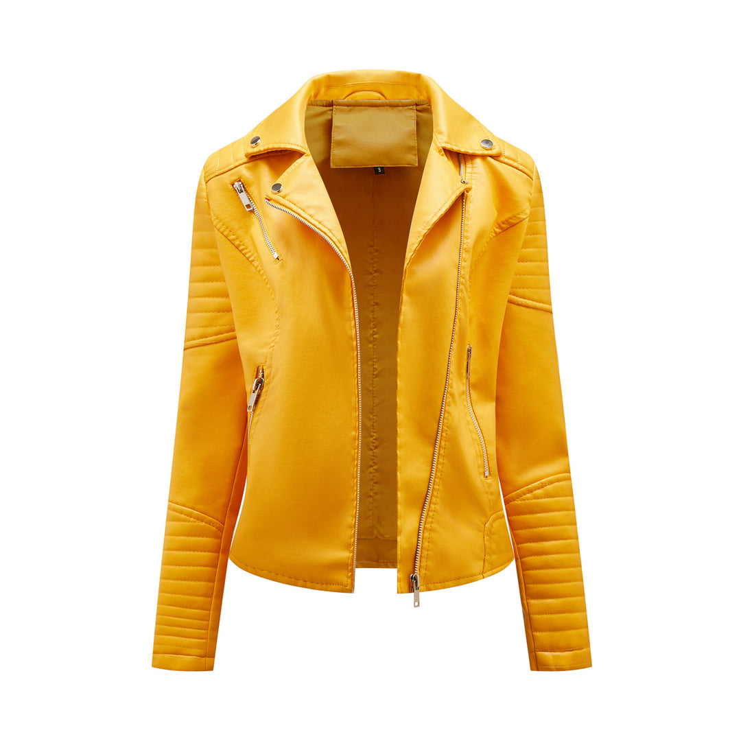 Women's biker jacket with trendy quilted details and an asymmetrical zipper Lune London