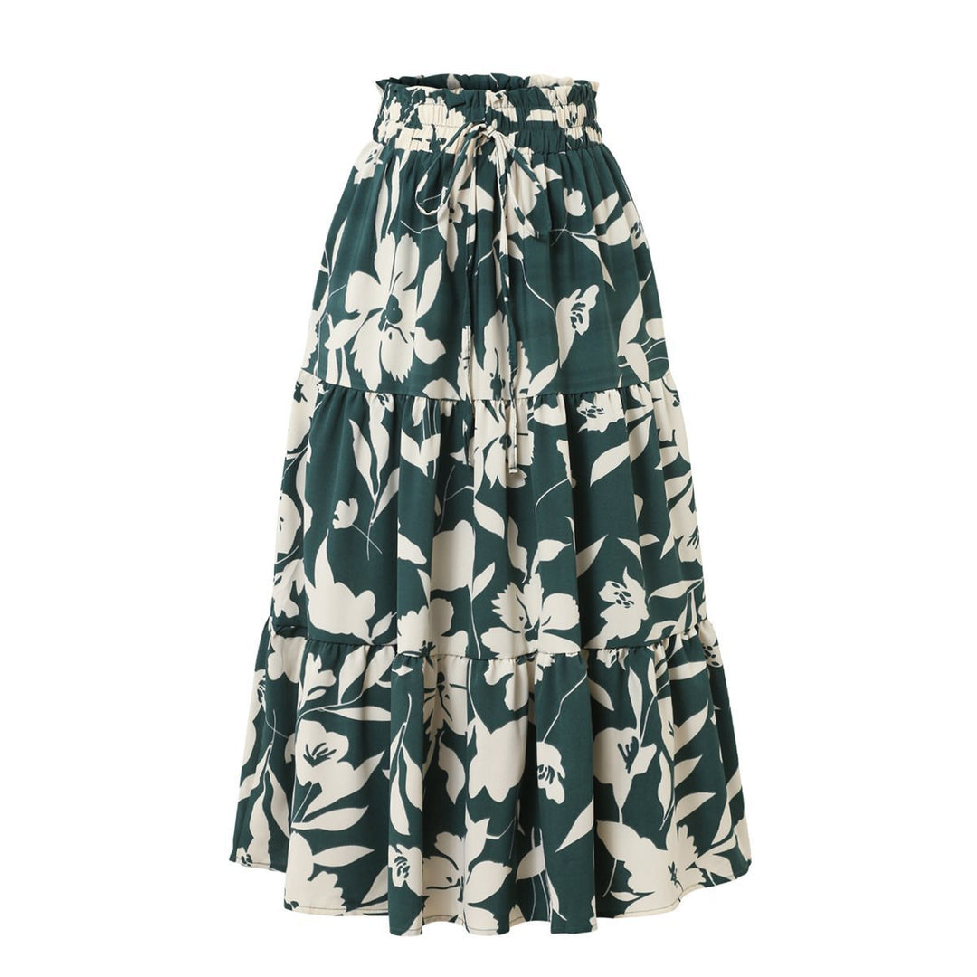 Maxi skirt women with fluid cut and floral design Lune London
