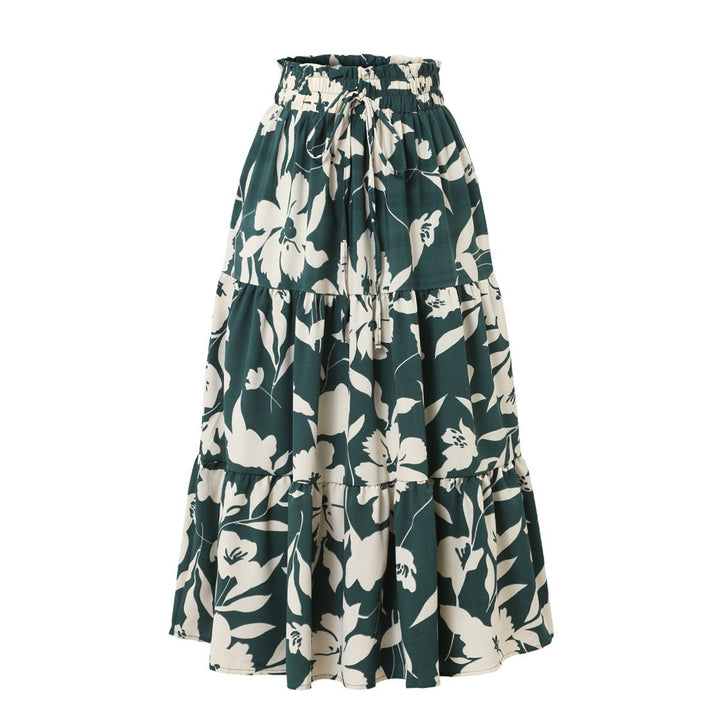 Maxi skirt women with fluid cut and floral design Lune London