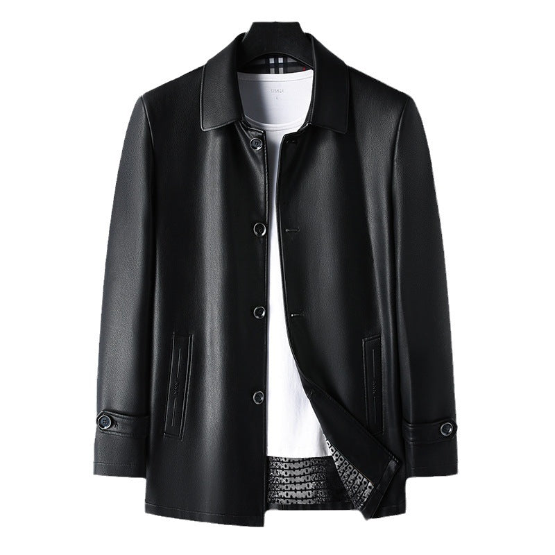 Faux leather jacket for men with elegant cut and practical pockets Lune London