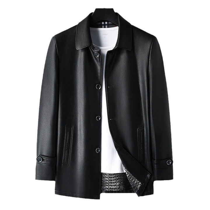 Faux leather jacket for men with elegant cut and practical pockets Lune London