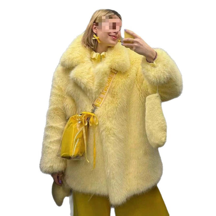 Elegant women's oversized coat in faux fur Lune London