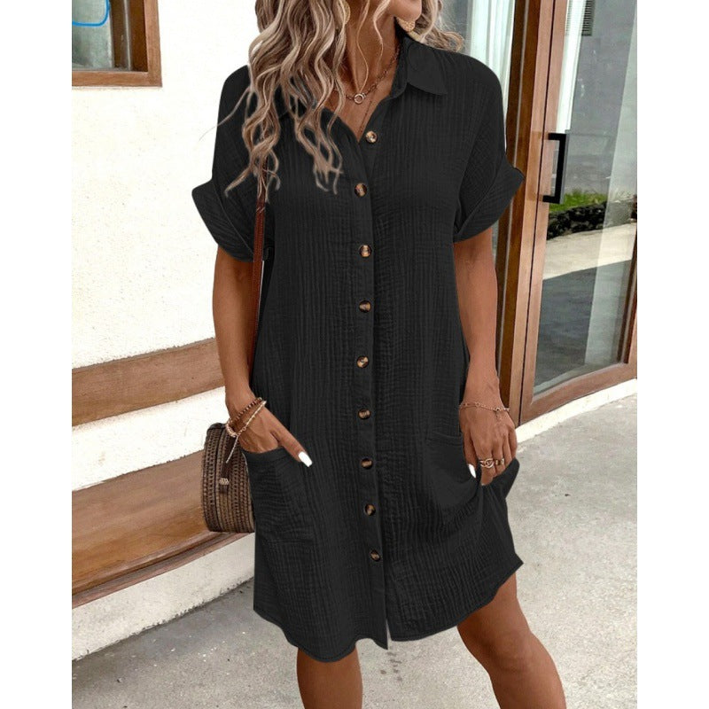 Shirt dress for women with practical pockets and elegant button design Lune London