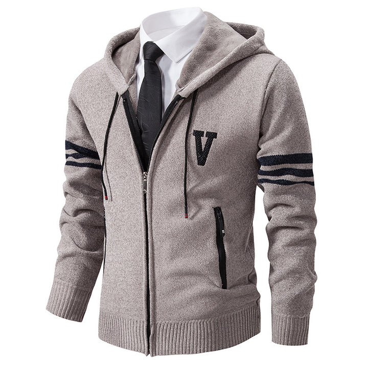 Men's leisure jacket with modern high collar and contrasting stripes Lune London