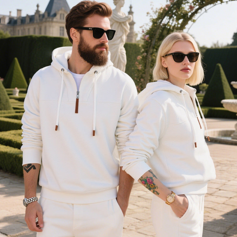 Men's casual hoodie with high-quality fleece and modern zipper Chic and style