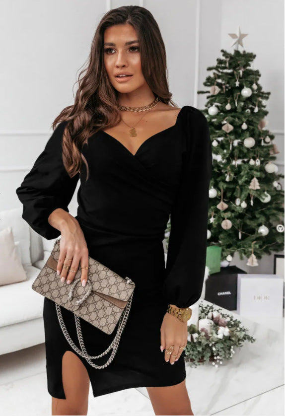 Wrap dress for women with an elegant waist and flared sleeves Lune London