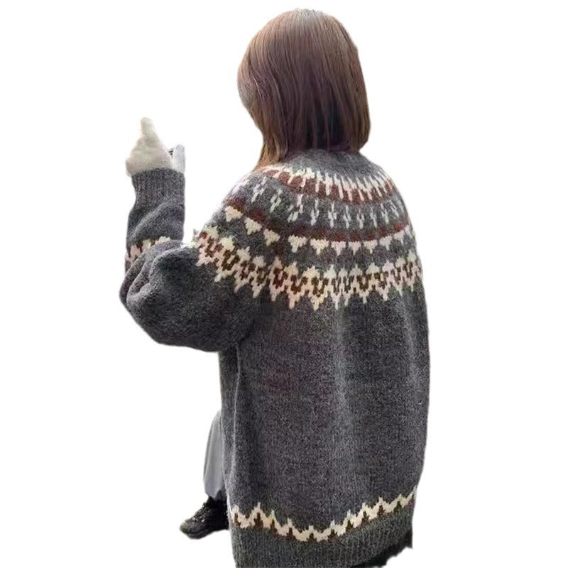 Pull en tricot pour femmes avec motif norvégien Chic & Stil