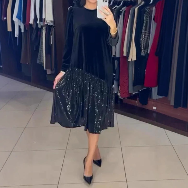 Robe de soirée élégante pour femmes avec jupe étincelante et haut doux Chic & Stil