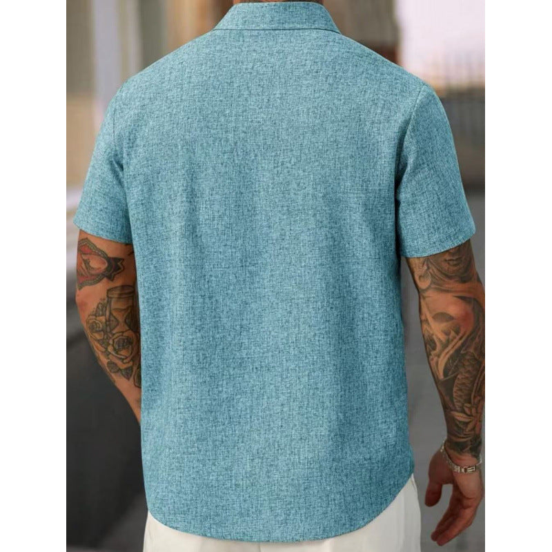 Short sleeve shirt for men in textured fabric Lune London