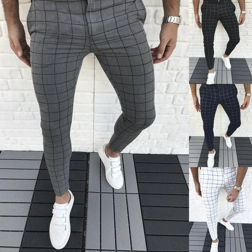 Men's Checkered Suit Pants In Slim Fit Style Lune London