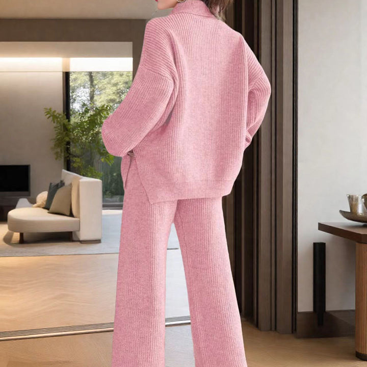 Soft knitted pullover for women with modern high collar and loose fit Lune London