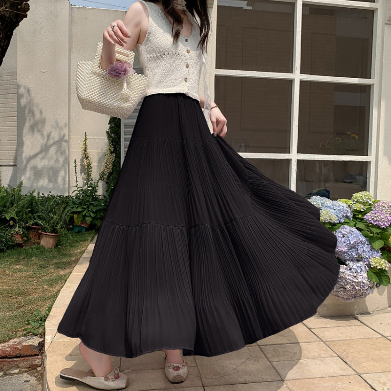 Lune London pleated flowy maxi skirt for women