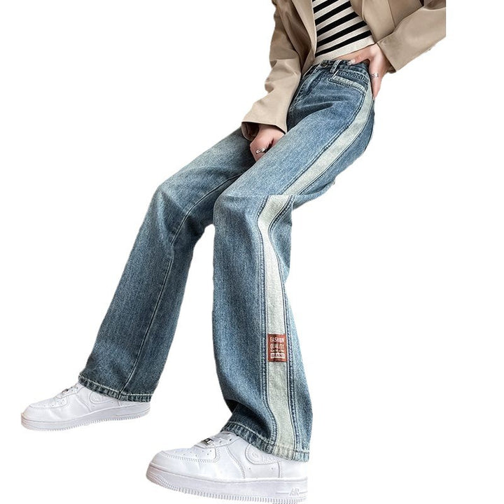 Jeans larges pour femmes avec des rayures latérales Chic & Stil