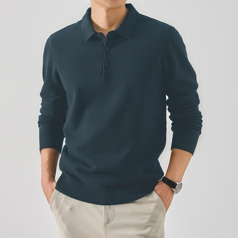 Elegant polo sweater for men in fine cotton Lune London