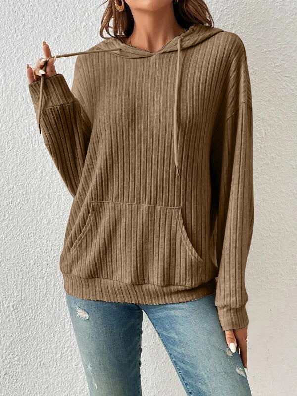 Ladies casual hoodie with ribbed structure Lune London