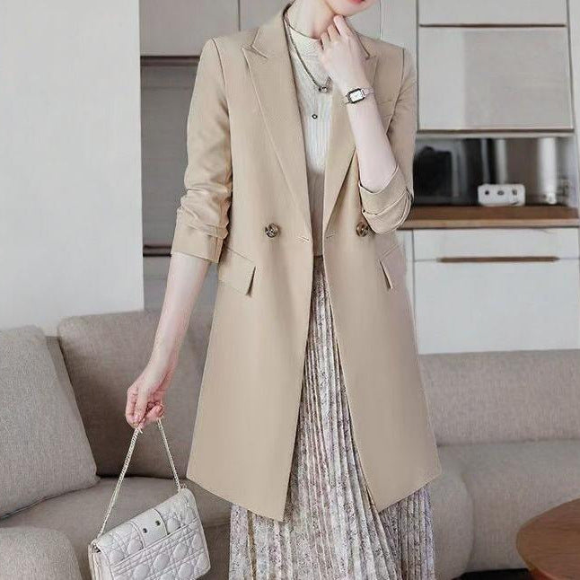 Blazer long pour femmes avec patte de boutonnage double Chic & Stil