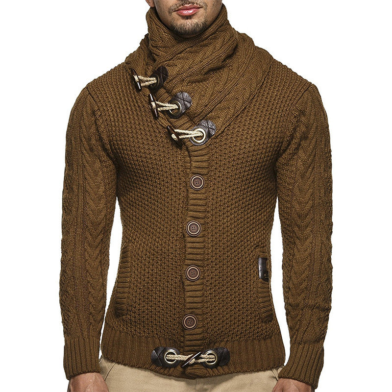 Men's Cardigan with Asymmetrical Collar Lune London