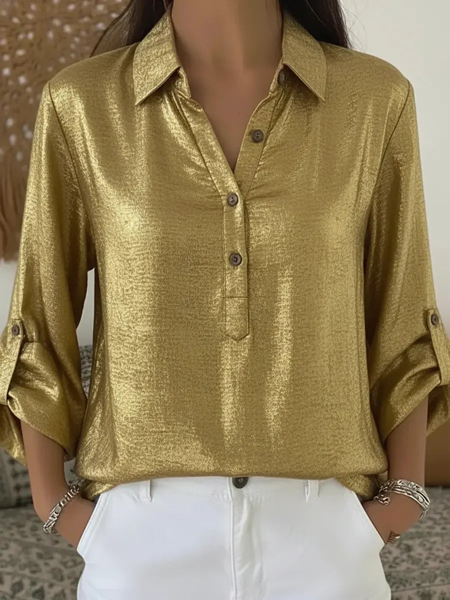 Femme élégante et étincelante chemise à manches courtes Chic & Stil