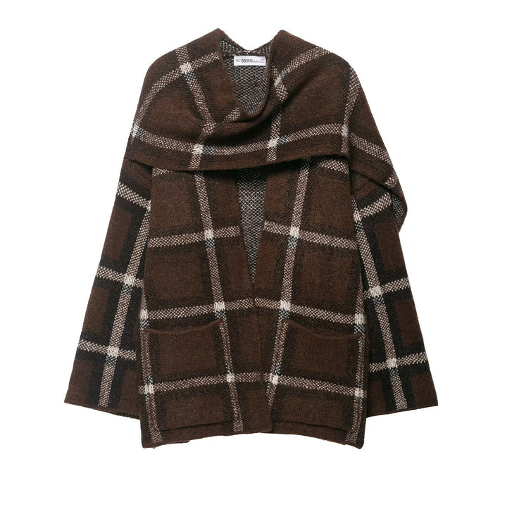 Veste oversize élégante pour femmes avec motif à carreaux et poches pratiques Chic & Stil