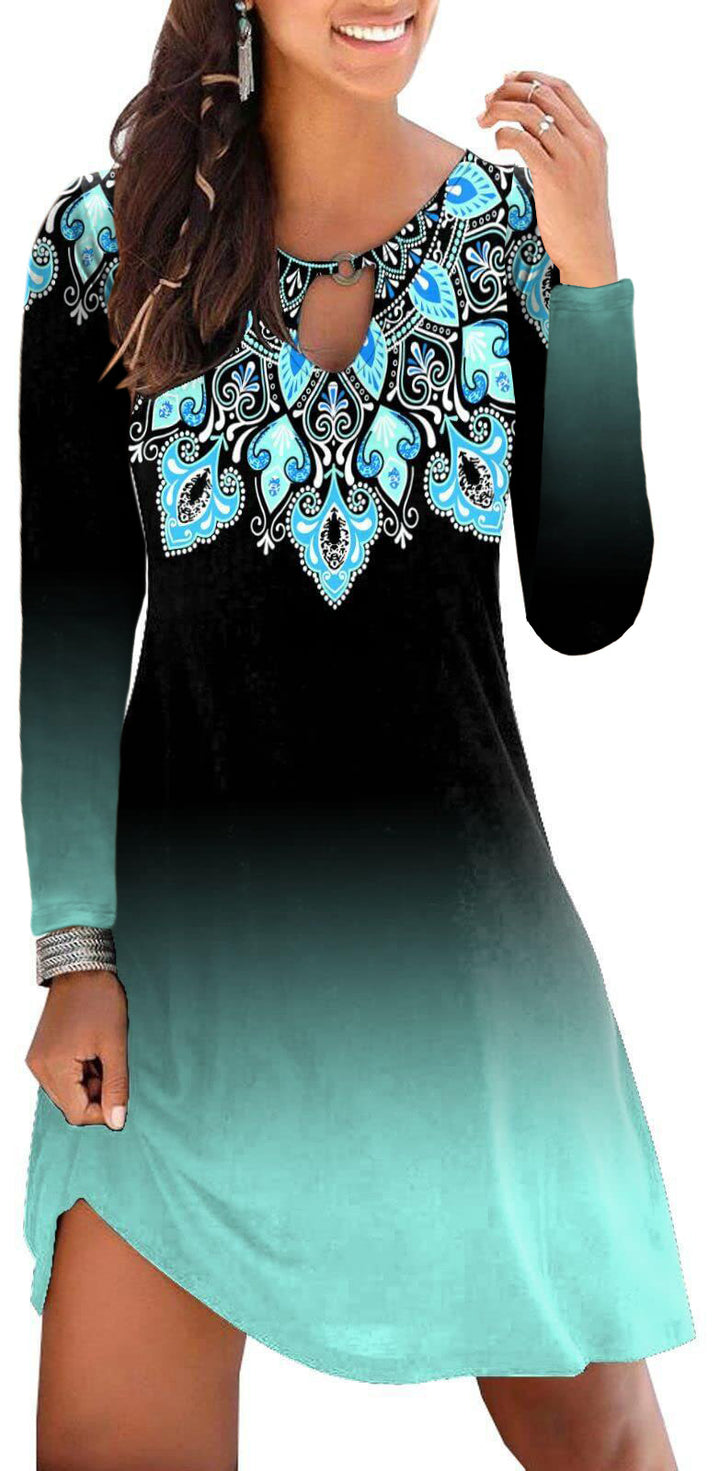Casual summer dress for women with floral accents and V-neck Lune London