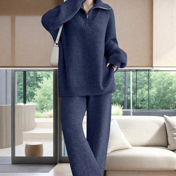 Soft knitted pullover for women with modern high collar and loose fit Lune London