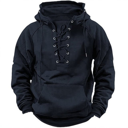 Men's hoodie with a modern lacing design and a soft inner lining Lune London