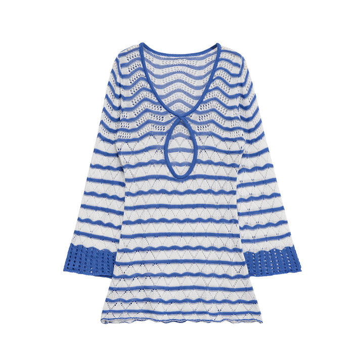Women's knitted top with a modern wave pattern and a stylish cut Lune London