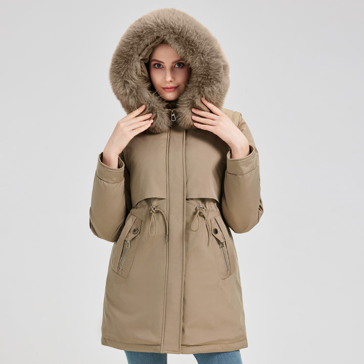 Ladies Exclusive Functional Jacket with Removable Hood and Decorative Faux Fur Lune London