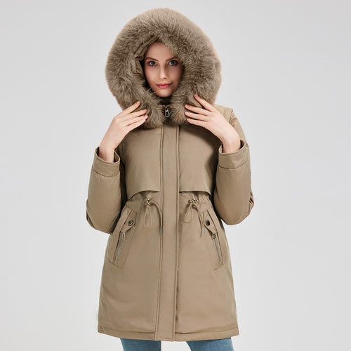 Ladies Exclusive Functional Jacket with Removable Hood and Decorative Faux Fur Lune London