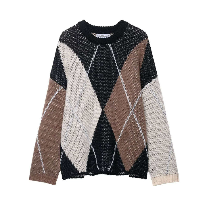 Pull décontracté pour femmes au motif de diamant moderne Chic & Stil