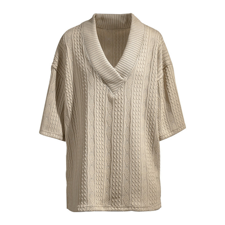 Women Oversized Sweater with V Neck and Chic Structure and Style
