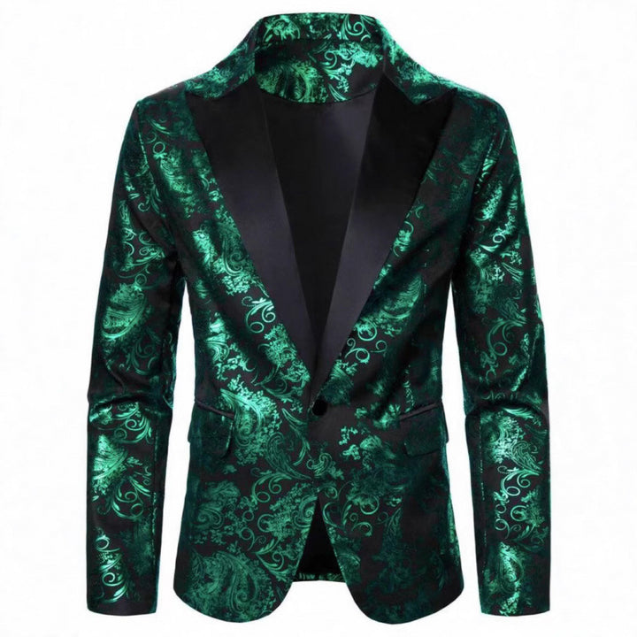 Elegant tuxedo blazer for men with floral jacquard pattern Lune London