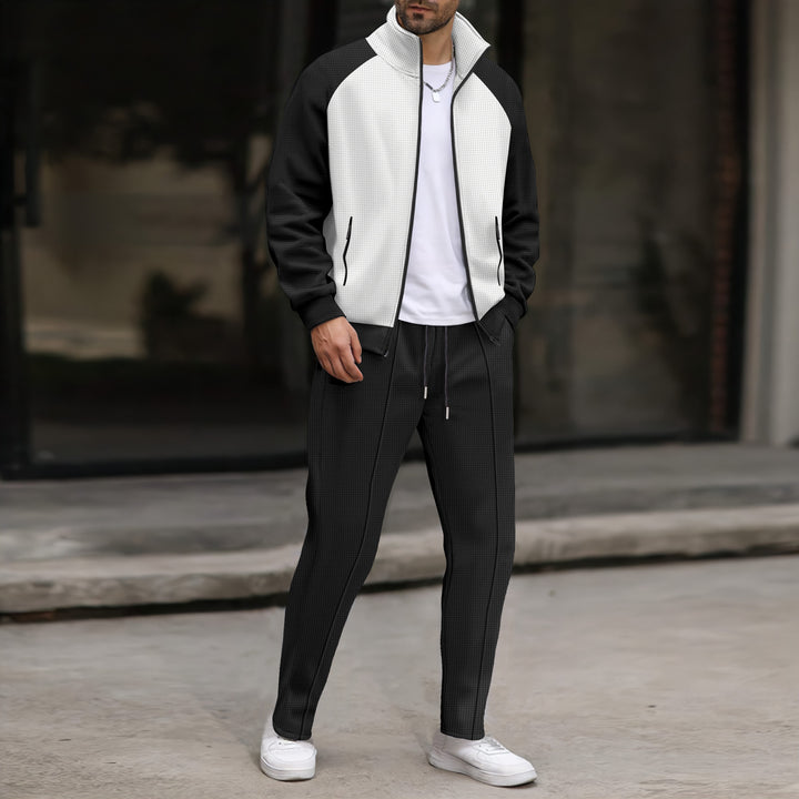 Men's sport jacket and pants set with textured design Lune London