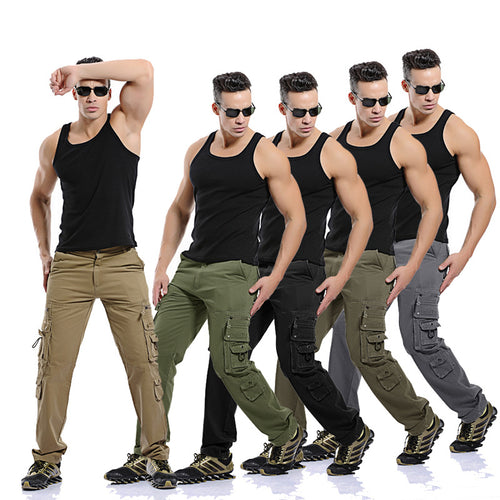 Men's cargo pants with multiple practical pockets and adjustable belt Lune London