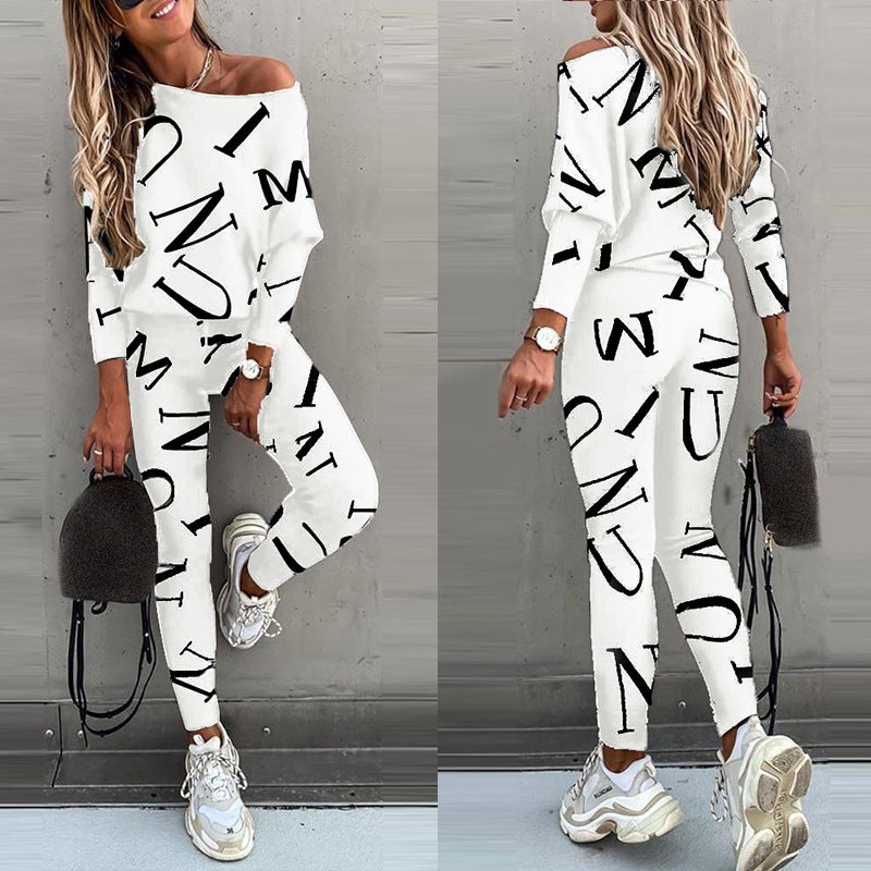 Leisure set for women with creative inscription Lune London