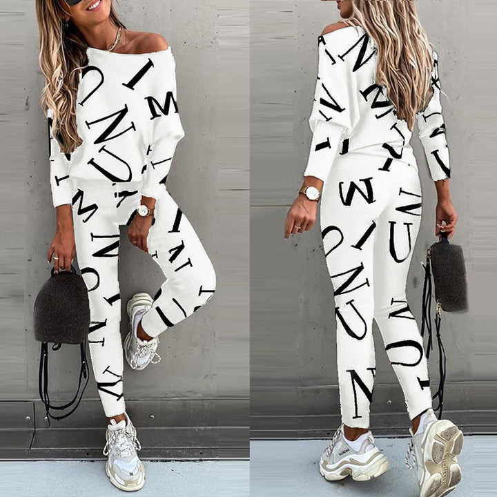Leisure set for women with creative inscription Lune London