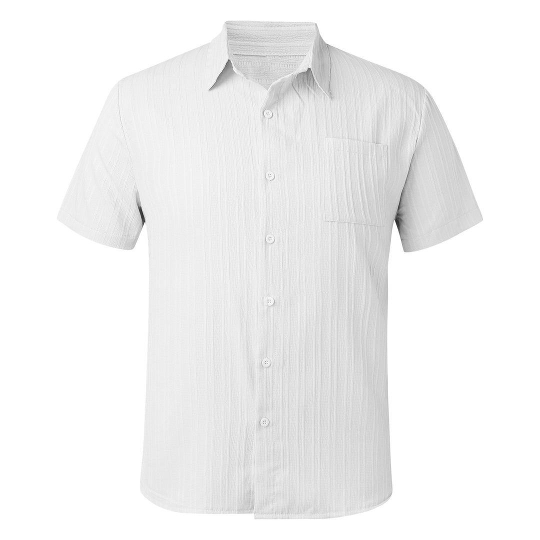 Short sleeve shirt for men with fine stripes and chest pocket Lune London
